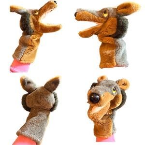 Vintage 1983 Dakin Wolf Hand Puppet 🐺 Plush Movable Mouth Retro Toy